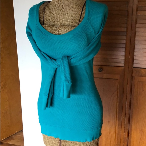 Wet Seal | Y2K Teal Turquoise Thermal | L - Picture 12 of 12